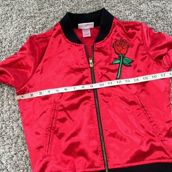Big bud press XS red rose bomber jacket women’s zippered - Picture 4 of 8